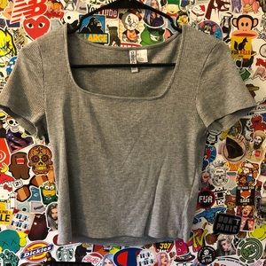 H&M square necked ribbed cropped tee